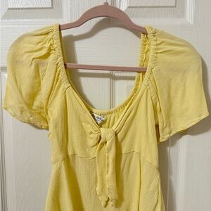 Yellow Puff Sleeve Top